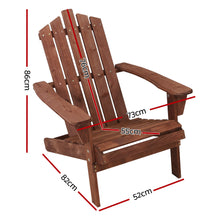 Load image into Gallery viewer, Gardeon Adirondack Wooden Outdoor Hamptons Chair Brown
