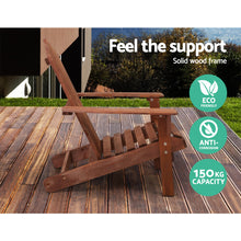 Load image into Gallery viewer, Gardeon Adirondack Wooden Outdoor Hamptons Chair Brown
