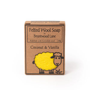Felted Wool Soap Bar 100g Coconut & Vanilla