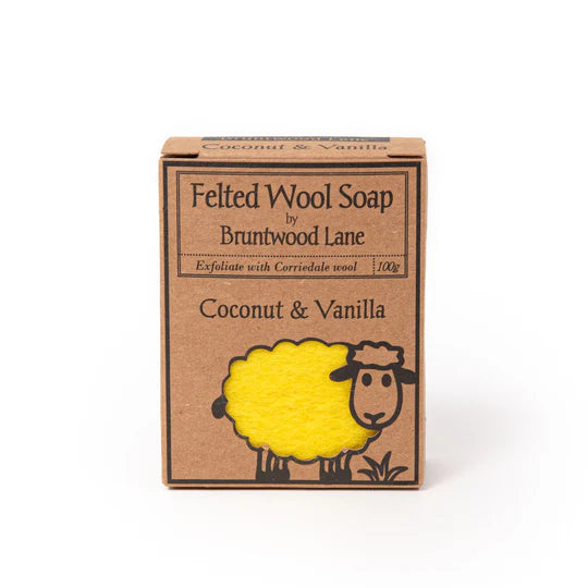Felted Wool Soap Bar 100g Coconut & Vanilla