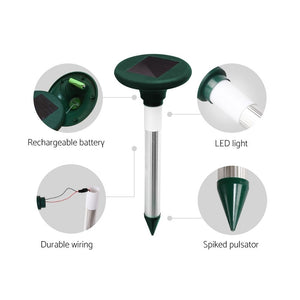 Gardeon Snake Repeller Solar LED Pulse Plus Ultrasonic Pack 4