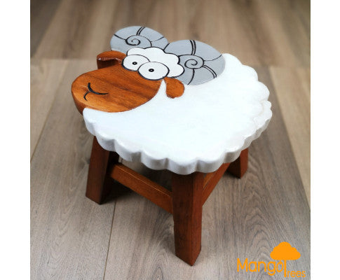 Kids Wooden Stool Sheep Ram